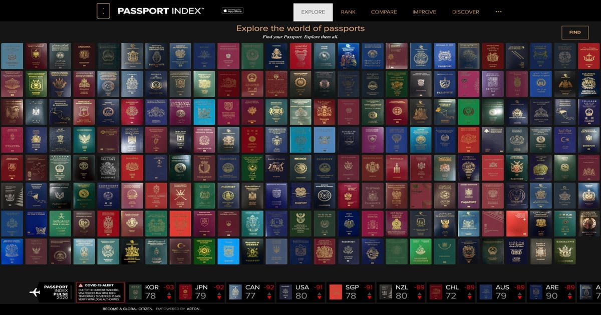 Explore passports screenshot